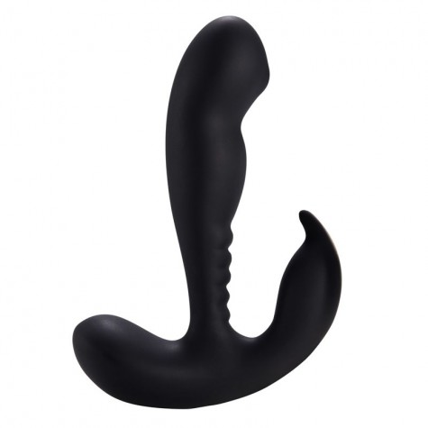 Черный вибростимулятор простаты Anal Vibrating Prostate Stimulator with Rolling - 13,3 см.