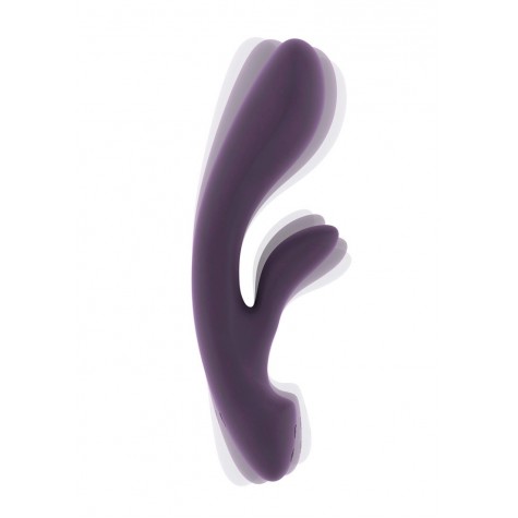 Фиолетовый вибратор Ava с клиторальным отростком - 22 см.