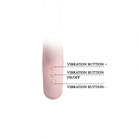 Нежно-розовый вибратор с клиторальным отростком Selene - 19 см.