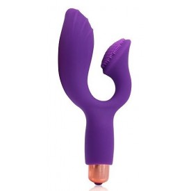 Фиолетовый вибромассажер Cosmo с отростком для стимуляции клитора